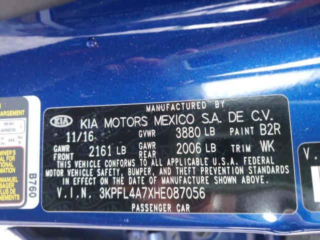 Photo 10 from auction – 2017 KIA FORTE LX with VIN 3KPFL4A7XHE087056