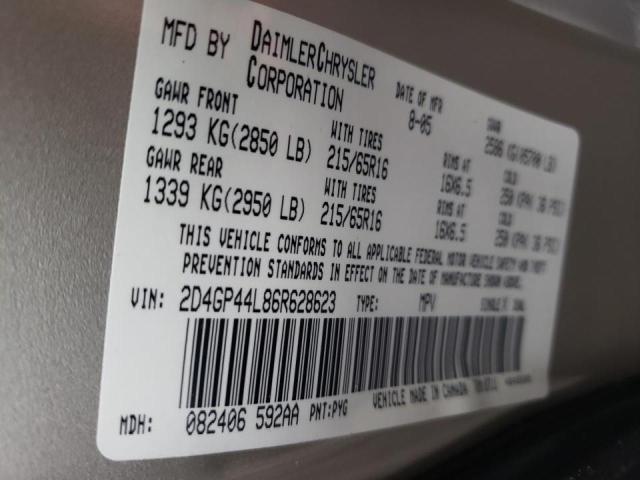 Photo 10 from auction – 2006 DODGE GRAND CARA with VIN 2D4GP44L86R628623