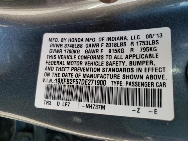 Photo 10 from auction – 2013 HONDA CIVIC LX with VIN 19XFB2F57DE271900