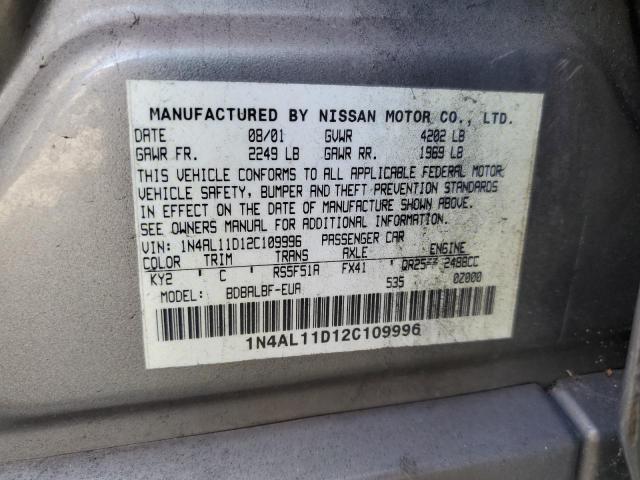 Photo 10 from auction – 2002 NISSAN ALTIMA BAS with VIN 1N4AL11D12C109996