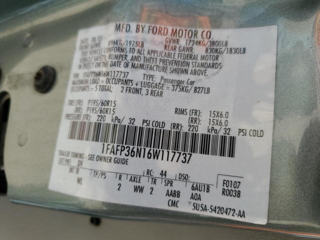 Photo 10 from auction – 2006 FORD FOCUS ZXW with VIN 1FAFP36N16W117737