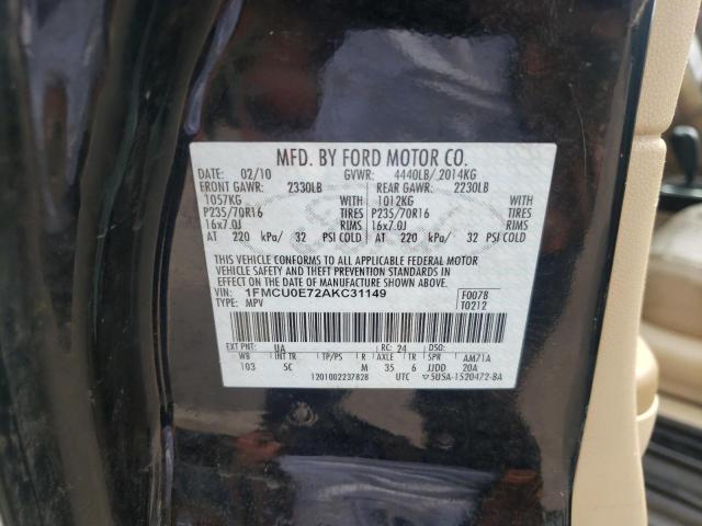 Photo 10 from auction – 2010 FORD ESCAPE LIM with VIN 1FMCU0E72AKC31149