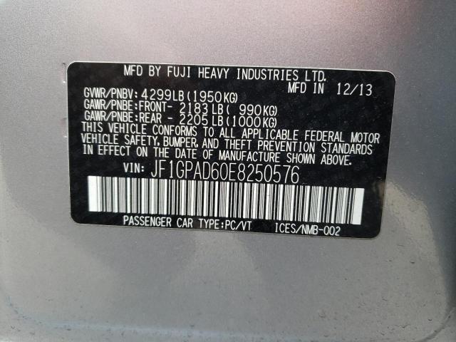 Photo 10 from auction – 2014 SUBARU IMPREZA PR with VIN JF1GPAD60E8250576