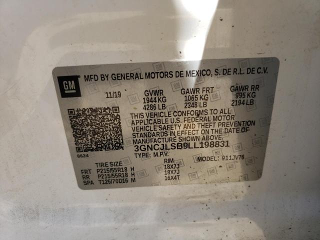 Photo 10 from auction – 2020 CHEVROLET TRAX 1LT with VIN 3GNCJLSB9LL198831