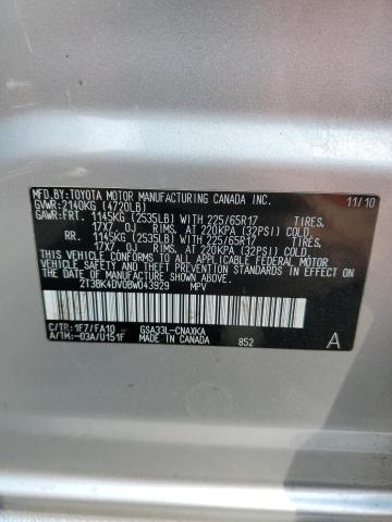 Photo 10 from auction – 2011 TOYOTA RAV4 with VIN 2T3BK4DV0BW043929