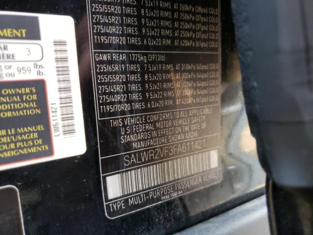 Photo 10 from auction – 2015 LAND ROVER RANGE ROVE with VIN SALWR2VF3FA611421