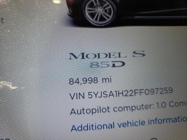 Photo 8 from auction – 2015 TESLA MODEL S 85 with VIN 5YJSA1H22FF097259