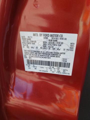Photo 10 from auction – 2012 FORD ESCAPE XLT with VIN 1FMCU0D7XCKA67301