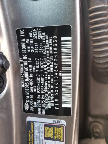 Photo 10 from auction – 2015 KIA SORENTO LX with VIN 5XYKT3A64FG618669