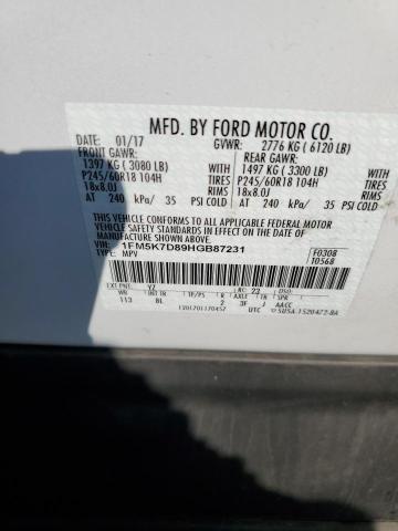 Photo 10 from auction – 2017 FORD EXPLORER X with VIN 1FM5K7D89HGB87231