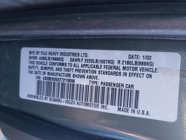 Photo 10 from auction – 2002 SUBARU LEGACY L with VIN 4S3BE635227210856