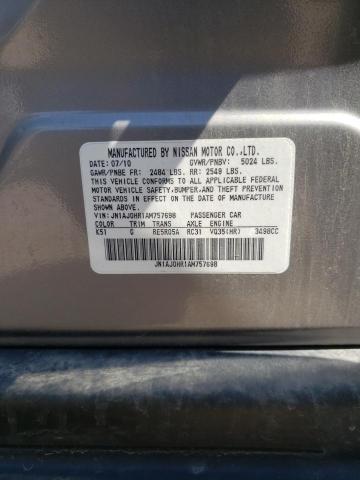 Photo 10 from auction – 2010 INFINITI EX35 BASE with VIN JN1AJ0HR1AM757698
