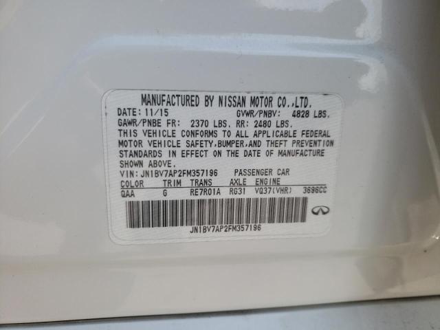 Photo 10 from auction – 2015 INFINITI Q50 BASE with VIN JN1BV7AP2FM357196