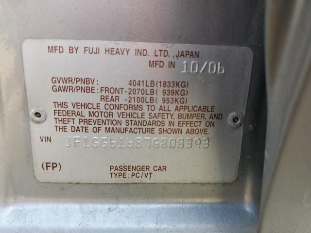 Photo 10 from auction – 2007 SUBARU IMPREZA 2. with VIN JF1GG61687G808393