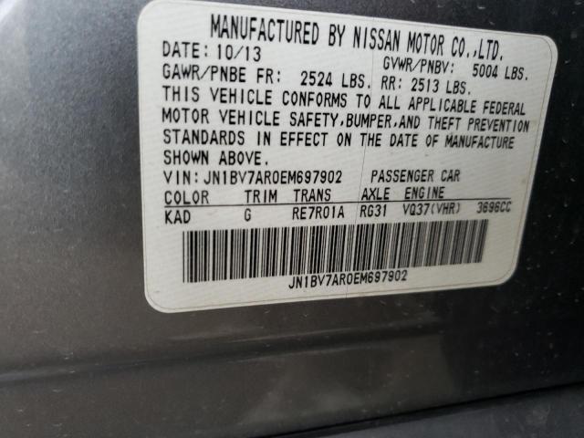 Photo 10 from auction – 2014 INFINITI Q50 BASE with VIN JN1BV7AR0EM697902