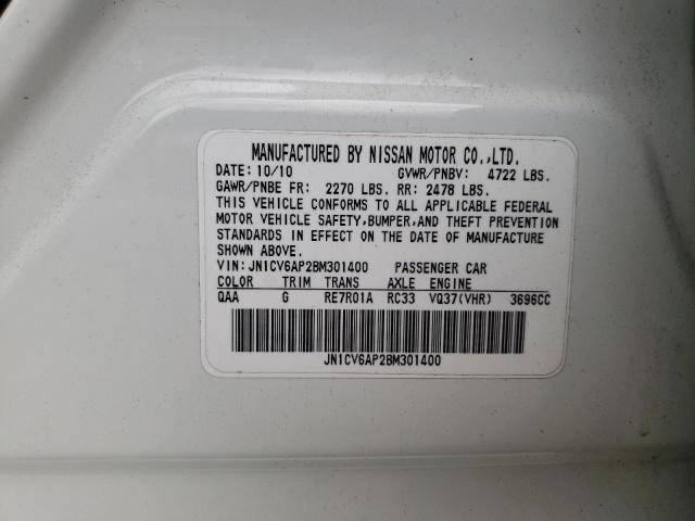 Photo 10 from auction – 2011 INFINITI G37 BASE with VIN JN1CV6AP2BM301400