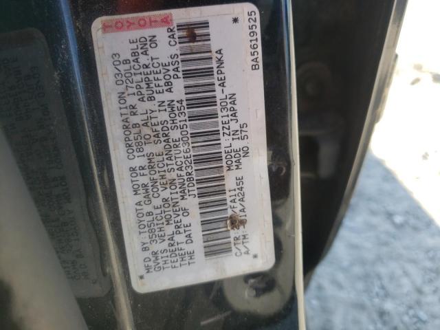 Photo 10 from auction – 2003 TOYOTA COROLLA CE with VIN JTDBR32E630051354