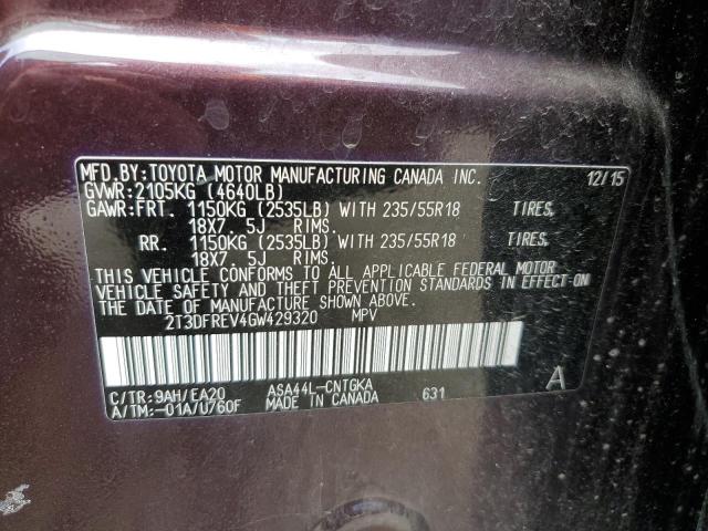 Photo 10 from auction – 2016 TOYOTA RAV4 LIMIT with VIN 2T3DFREV4GW429320
