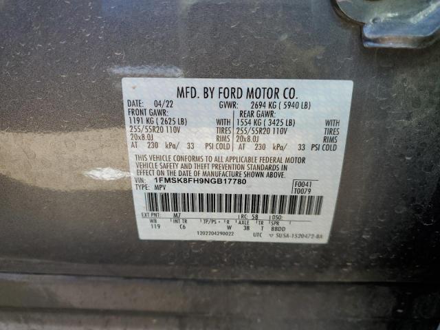 Photo 10 from auction – 2022 FORD EXPLORER L with VIN 1FMSK8FH9NGB17780