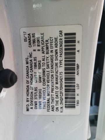 Photo 10 from auction – 2017 HONDA CIVIC EX with VIN 2HGFC2F70HH542175