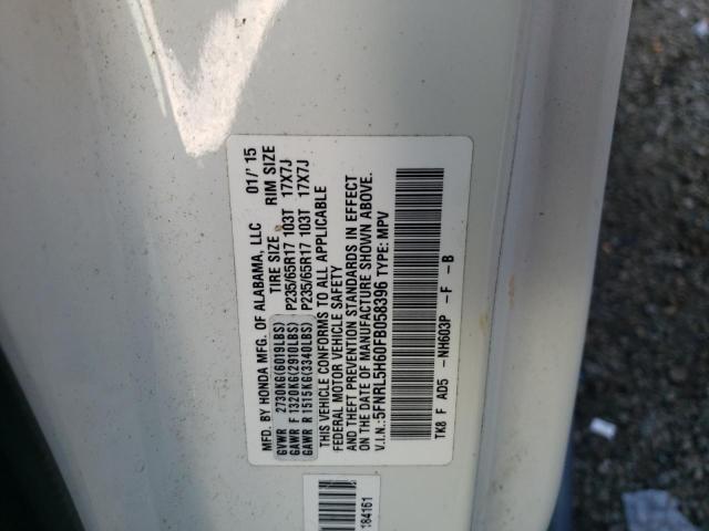 Photo 10 from auction – 2015 HONDA ODYSSEY EX with VIN 5FNRL5H60FB058396