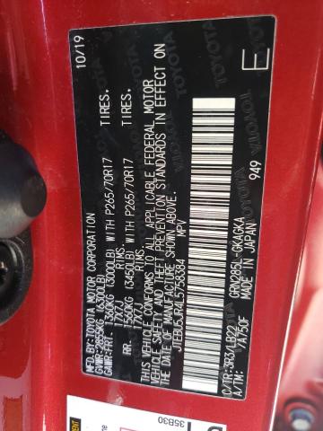 Photo 10 from auction – 2020 TOYOTA 4RUNNER SR with VIN JTEBU5JR4L5758384