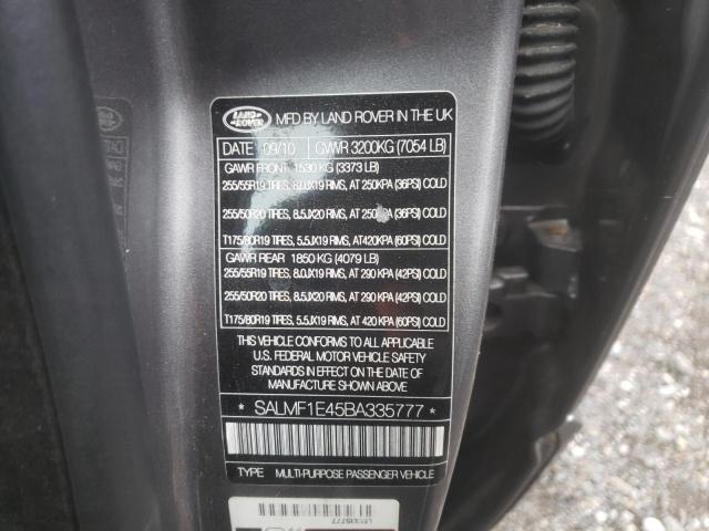 Photo 10 from auction – 2011 LAND ROVER RANGE ROVE with VIN SALMF1E45BA335777