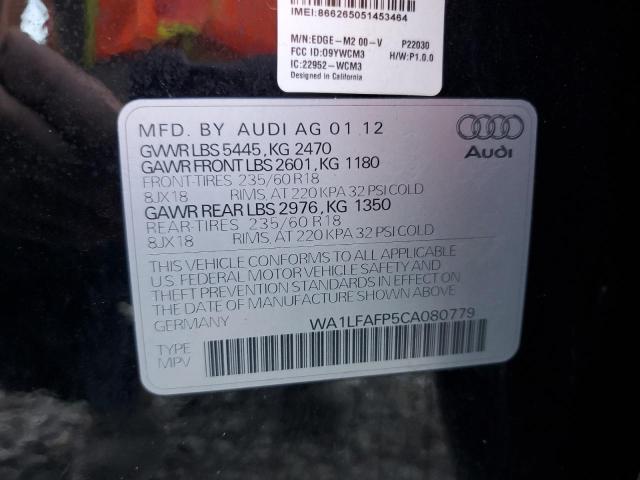 Photo 10 from auction – 2012 AUDI Q5 with VIN WA1LFAFP5CA080779