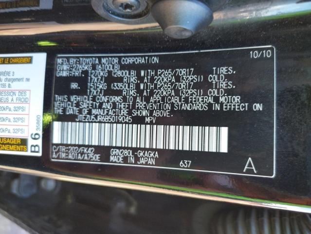 Photo 10 from auction – 2011 TOYOTA 4RUNNER SR with VIN JTEZU5JR6B5019045