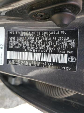 Photo 10 from auction – 2011 TOYOTA AVALON BAS with VIN 4T1BK3DB1BU429185