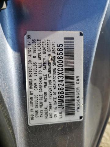 Photo 10 from auction – 1999 HONDA PRELUDE with VIN JHMBB6243XC006565