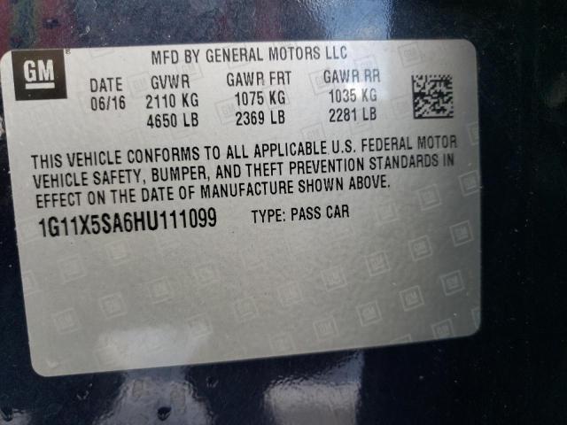 Photo 10 from auction – 2017 CHEVROLET IMPALA LS with VIN 1G11X5SA6HU111099