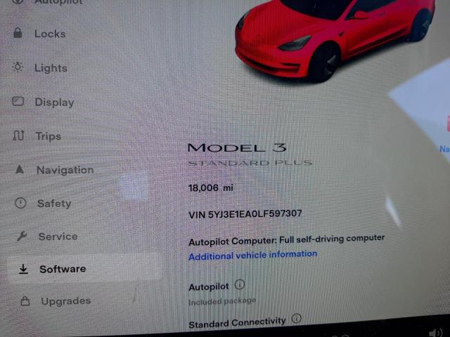 Photo 8 from auction – 2020 TESLA MODEL 3 with VIN 5YJ3E1EA0LF597307