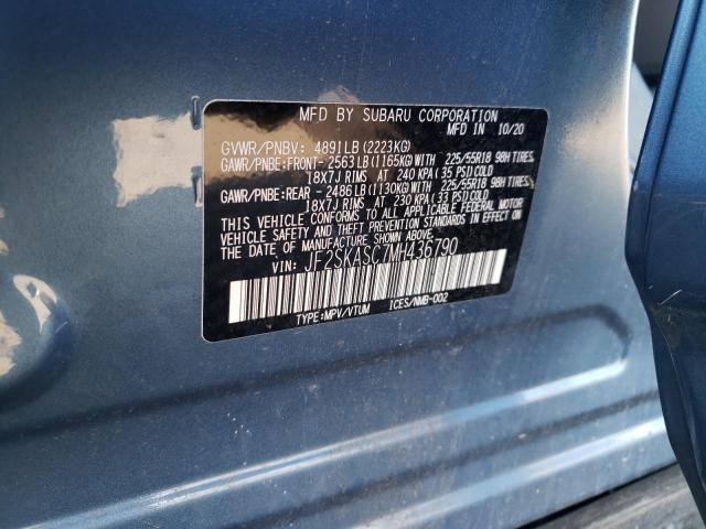 Photo 10 from auction – 2021 SUBARU FORESTER L with VIN JF2SKASC7MH436790