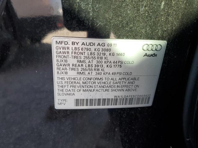 Photo 10 from auction – 2012 AUDI Q7 PREMIUM with VIN WA1LGAFE5CD003422