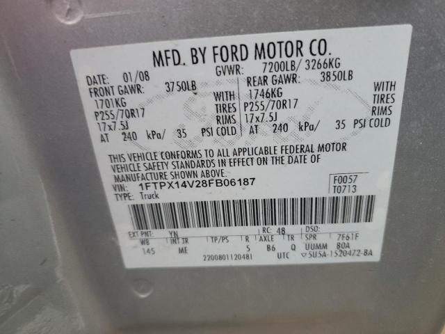 Photo 10 from auction – 2008 FORD F150 with VIN 1FTPX14V28FB06187
