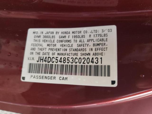 Photo 10 from auction – 2003 ACURA RSX with VIN JH4DC54853C020431