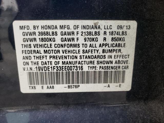 Photo 10 from auction – 2014 ACURA ILX 20 with VIN 19VDE1F33EE007316