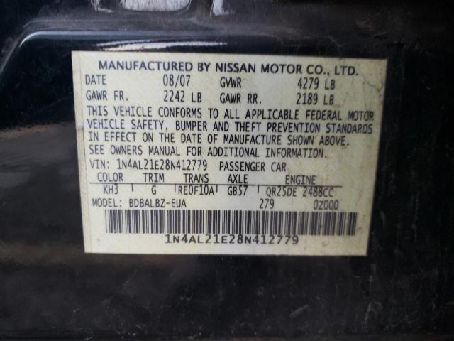 Photo 10 from auction – 2008 NISSAN ALTIMA 2.5 with VIN 1N4AL21E28N412779