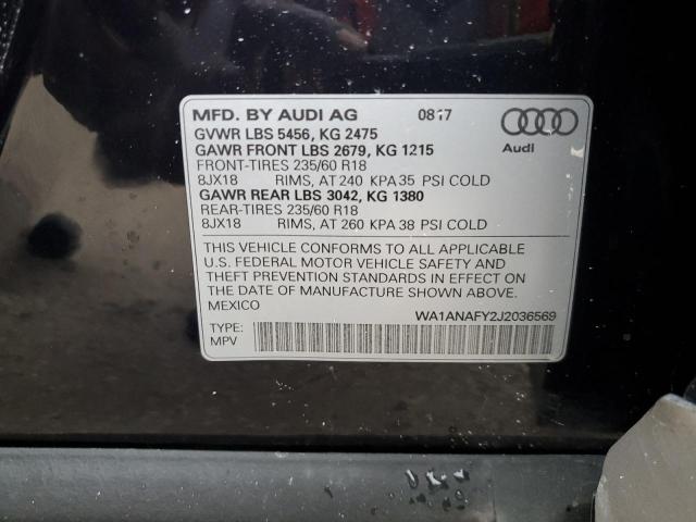 Photo 10 from auction – 2018 AUDI Q5 PREMIUM with VIN WA1ANAFY2J2036569