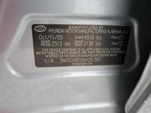 Photo 10 from auction – 2006 HYUNDAI SONATA GLS with VIN 5NPEU46F56H051387