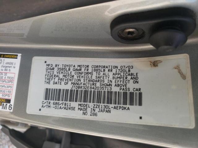 Photo 10 from auction – 2004 TOYOTA COROLLA CE with VIN JTDBR32E842035713