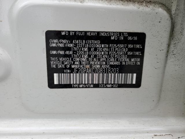 Фото 10 с аукциона – 2016 SUBARU CROSSTREK с VIN JF2GPAKC7G8318203