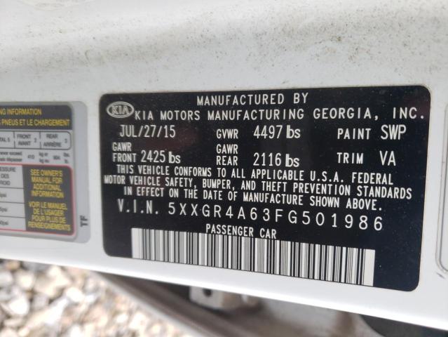 Photo 10 from auction – 2015 KIA OPTIMA SX with VIN 5XXGR4A63FG501986