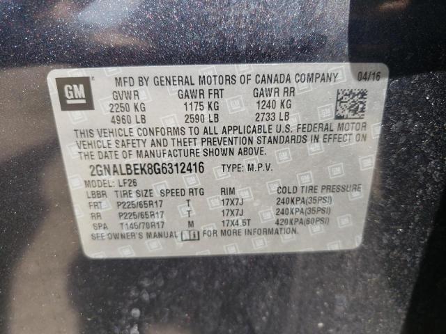 Photo 10 from auction – 2016 CHEVROLET EQUINOX LS with VIN 2GNALBEK8G6312416