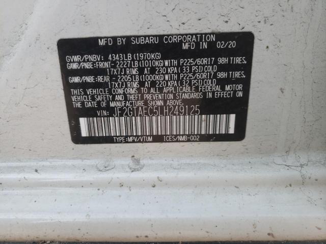 Photo 10 from auction – 2020 SUBARU CROSSTREK with VIN JF2GTAEC5LH249125