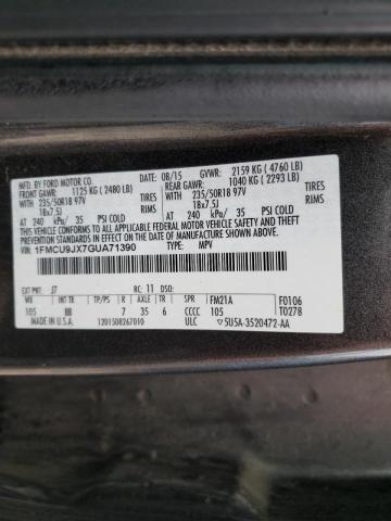 Photo 10 from auction – 2016 FORD ESCAPE TIT with VIN 1FMCU9JX7GUA71390