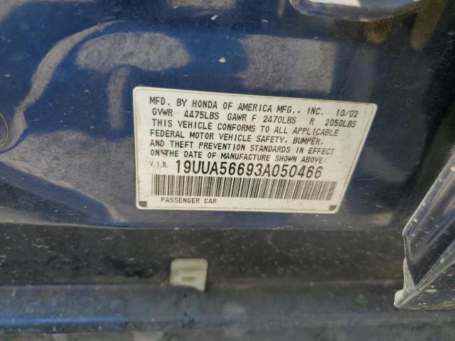 Photo 10 from auction – 2003 ACURA 3.2TL with VIN 19UUA56693A050466
