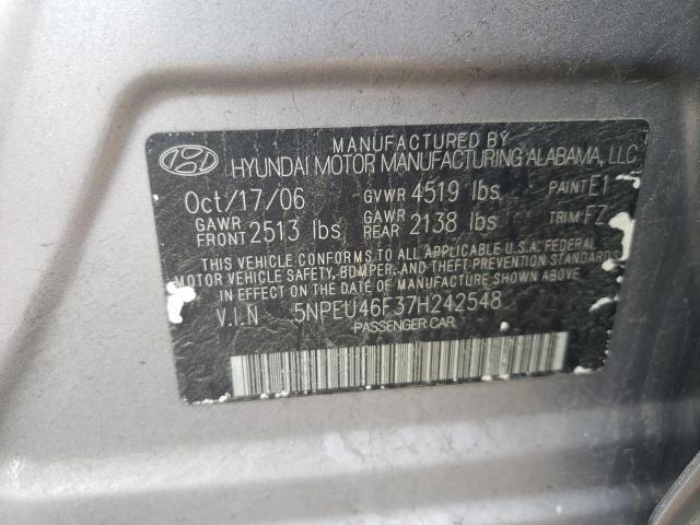 Photo 10 from auction – 2007 HYUNDAI SONATA SE with VIN 5NPEU46F37H242548