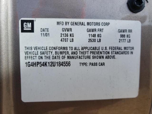 Photo 10 from auction – 2002 BUICK LESABRE CU with VIN 1G4HP54K12U184556